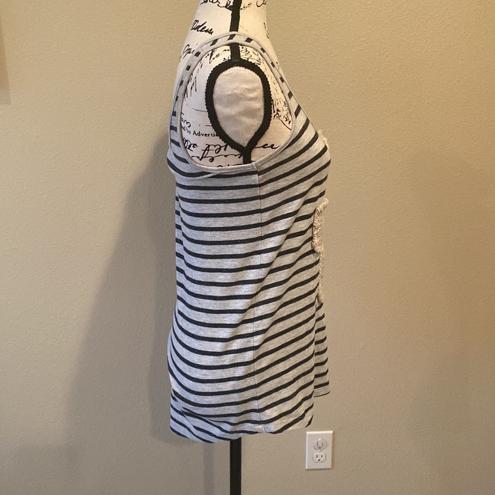 Black and grey striped cross tank - Picture 3 of 6